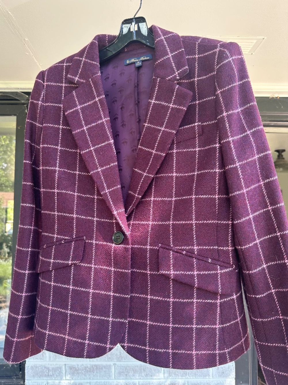 Brooks Brothers maroon  wool blazer US 12